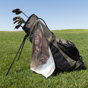 Personalisierte Grizzlybären-Geschenke Golfhandtuch