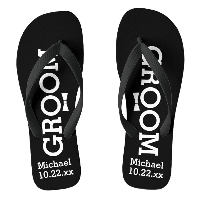 Personalisierte Groomehe - Wählen Sie Ihre Farbe Flip Flops (Fußbett)