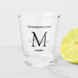 personalisierte Groomswoman Monogramm Schnapsglas