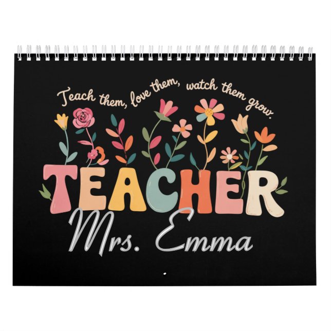 Personalisierte Groovy Blume Lehrer für maßgeschne Kalender (Titelbild)