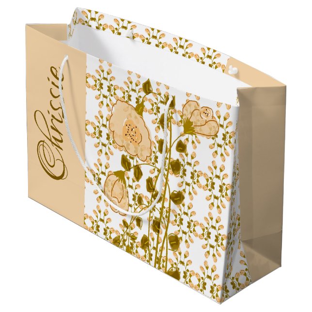 Personalisierte große Papiergeschenktasche Geschenktüte (Rückseite Schrägansicht)