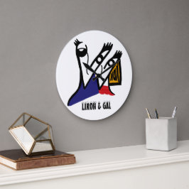 Personalisierte große runde Cartoon-Uhr Wanduhr