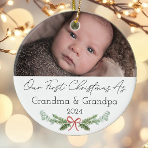Personalisierte Großeltern Erstes Foto Keramik Ornament
