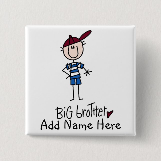 Personalisierte großer Bruder-T-Shirts und Button (Vorderseite)