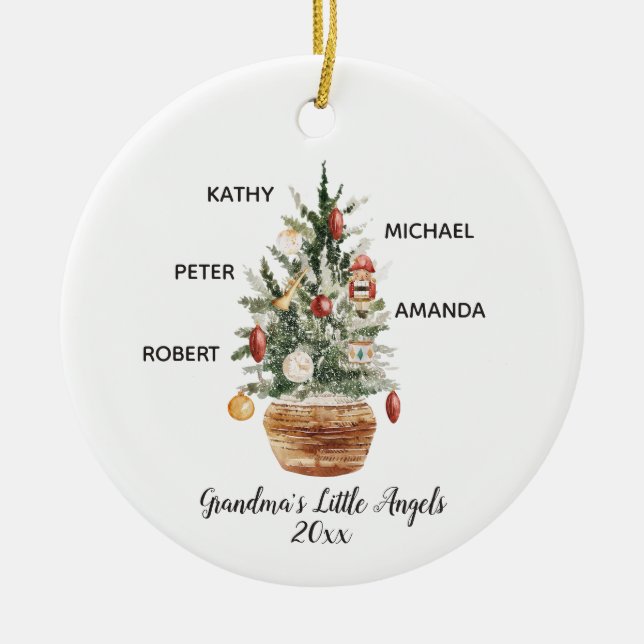 Personalisierte Großkinder Weihnachtsbaum Keramik Ornament (Vorne)