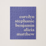 Personalisierte Großkindernamen in Lila<br><div class="desc">Moderne Typografie - Personalisierte Grandkindnamen | Lila Puzzle</div>