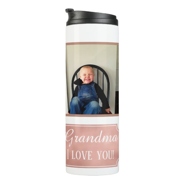 personalisierte Großmutter-Fotos Thermosbecher (Nach rechts gedreht)