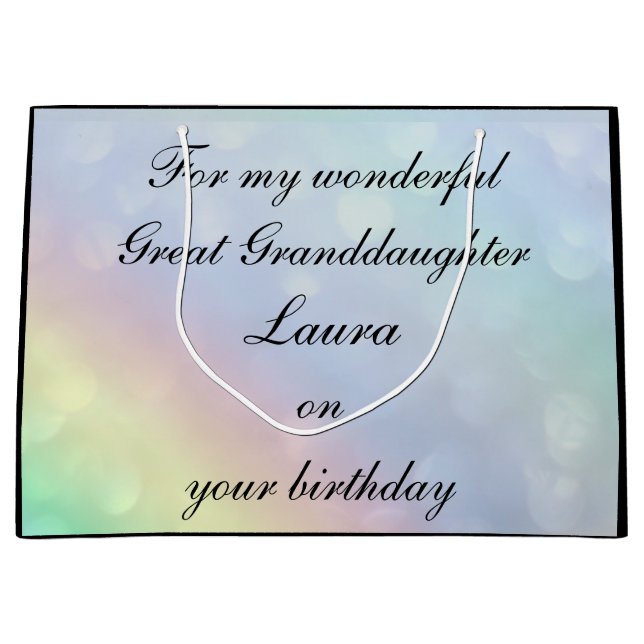 Personalisierte Großtochter zum Geburtstag Große Geschenktüte (Vorderseite)