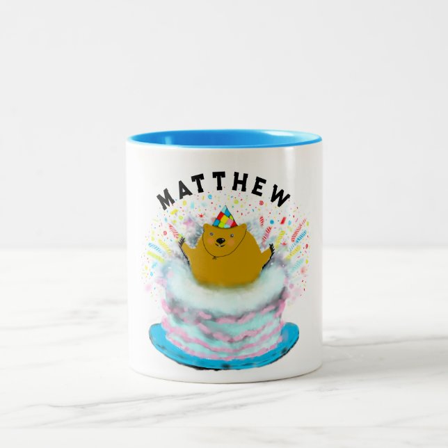 Personalisierte Groundhog Day Zwei-Tone-Kaffee-Tas Zweifarbige Tasse (Mittel)