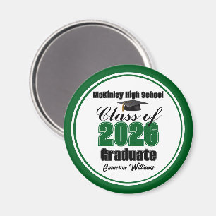 Personalisierte grüne Abschlussfeier der Klasse 20 Magnet