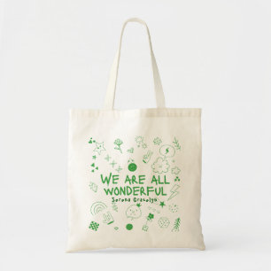 Personalisierte grüne All Wonderful Doodle Coquett Tragetasche
