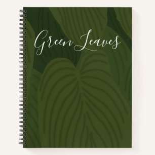 Personalisierte grüne Blätter Botanische Natur Notizbuch