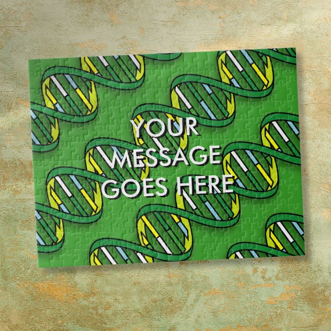 Personalisierte grüne DNA Medizinwissenschaft (Personalized Green DNA Medical Science Jigsaw Puzzle)