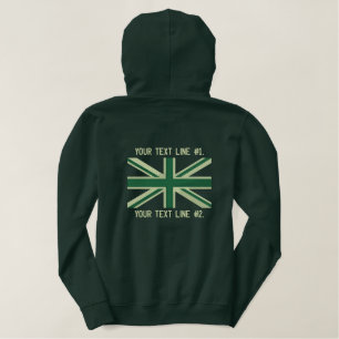 Personalisierte grüne Flagge England Swag Stickere Bestickter Hoodie