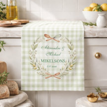 Personalisierte grüne Gingham-Hochzeit für Neuverm
