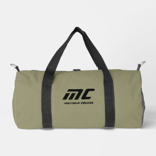 Personalisierte grüne Monogramm-Name Minimalistisc Duffle Bag