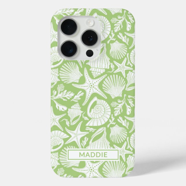 Personalisierte grüne Muscheln Case-Mate iPhone Hülle (Rückseite)