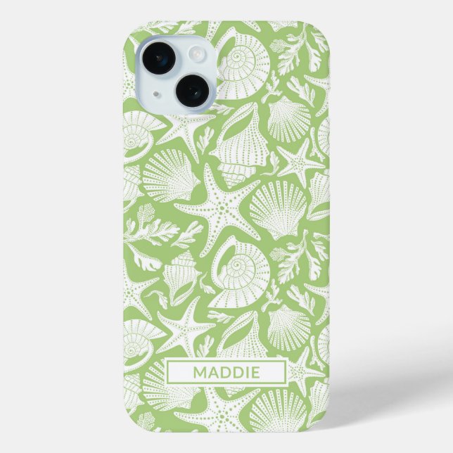Personalisierte grüne Muscheln Case-Mate iPhone Hülle (Rückseite)