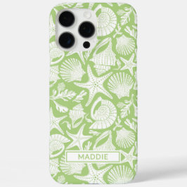 Personalisierte grüne Muscheln iPhone 16 Pro Max Hülle