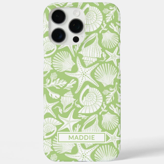Personalisierte grüne Muscheln iPhone 16 Pro Max Hülle (Rückseite)