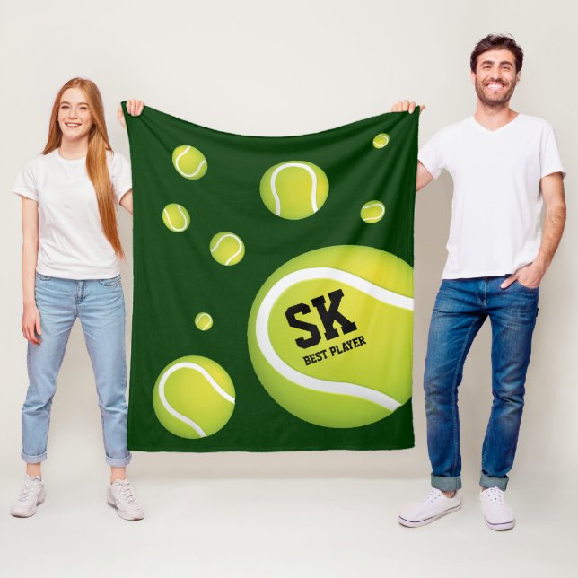 Personalisierte grüne Tennis-Bälle Fleecedecke (Beispiel)