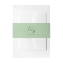 Personalisierte Grüne und Monogramm Hochzeit Einladungsbanderole