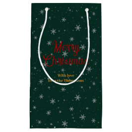 Personalisierte grüne Weihnachtsschneeflocken Kleine Geschenktüte