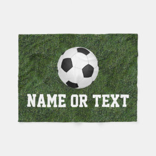 Personalisierte grünes Gras-Fußball-Namensjungen Fleecedecke