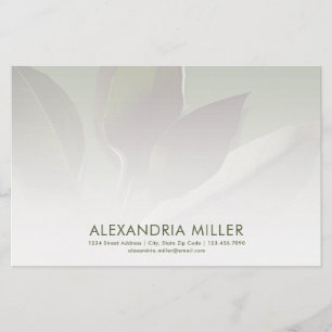 Personalisierte Grünflächen-Stationery mit Kontakt Briefpapier