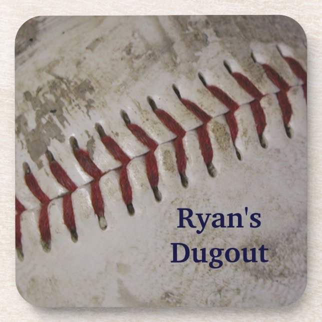 Personalisierte Grunge Baseball-Untersetzer - Set  Getränkeuntersetzer (Vorderseite)