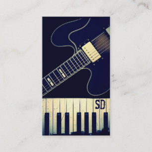 Personalisierte Grunge-Klavier-Tastatur-Gitarre Visitenkarte