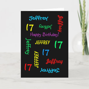 Personalisierte Grußkarte, 17. Geburtstag Karte