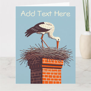 Personalisierte Grußkarte für Big Folk Stork Karte