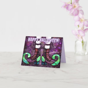 Personalisierte Grußkarte Halloween Hexenstiefel Karte