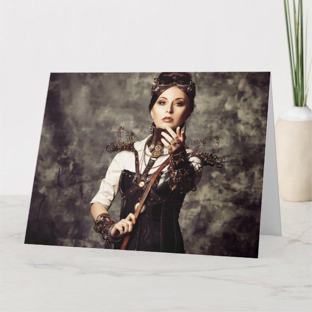 Personalisierte Grußkarte - Steampunk Art'Tame Karte (Vorderseite)