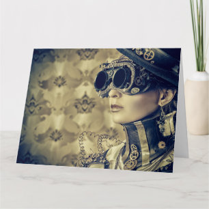 Personalisierte Grußkarte - Steampunk-Kunst 'Ausbl Karte