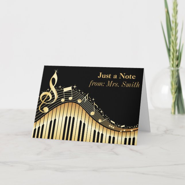 Personalisierte Grußkarten für Klavier und Musik (Vorderseite)