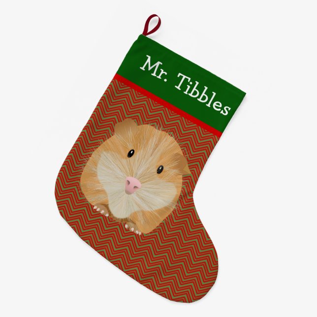 Personalisierte Guinea Großer Weihnachtsstrumpf (Vorderansicht (hängend))