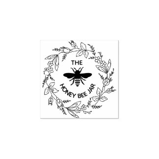 Personalisierte Gummi-Briefmarke - HoneyBee Jar Gummistempel