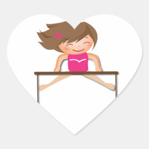 Personalisierte GYMNASTICS Girl Bars Geschenke Herz-Aufkleber