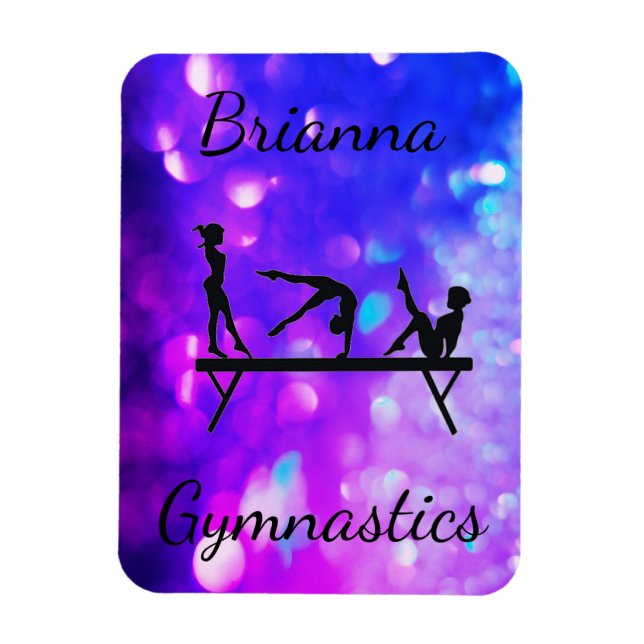 PERSONALISIERTE GYMNASTIK LILA BLAUE GRADIS MAGNET (Vertikal)