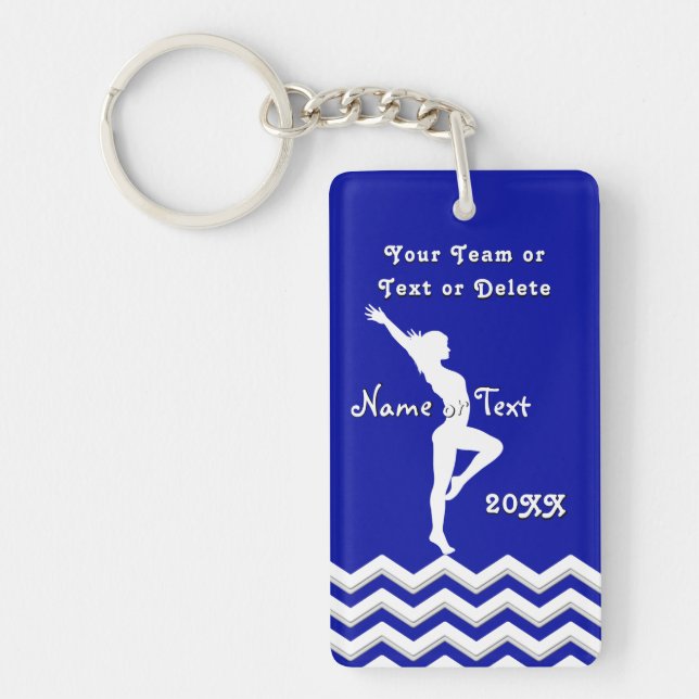 Personalisierte Gymnastikteam-Geschenke, Ihre Farb Schlüsselanhänger (Vorderseite)