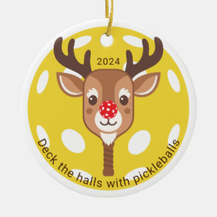 Personalisierte Hallen mit Pickleballs Keramik Ornament