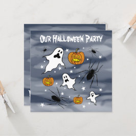 Personalisierte Halloween-Geister, Pumpkins und Sp Einladung