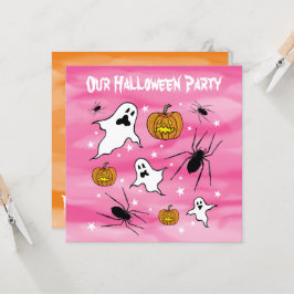 Personalisierte Halloween-Geister, Pumpkins und Sp Einladung