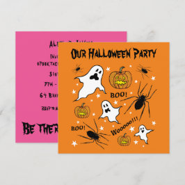 Personalisierte Halloween-Geister, Pumpkins und Sp Einladung