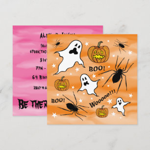 Personalisierte Halloween-Geister, Pumpkins und Sp Einladung