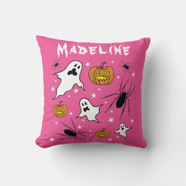 Personalisierte Halloween-Geister, Pumpkins und Sp Kissen (Vorderseite)
