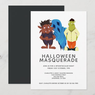 Personalisierte Halloween-Maskenparty Einladung
