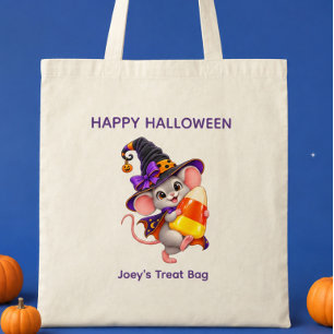 Personalisierte Halloween-Maus mit Candy Corn Tragetasche